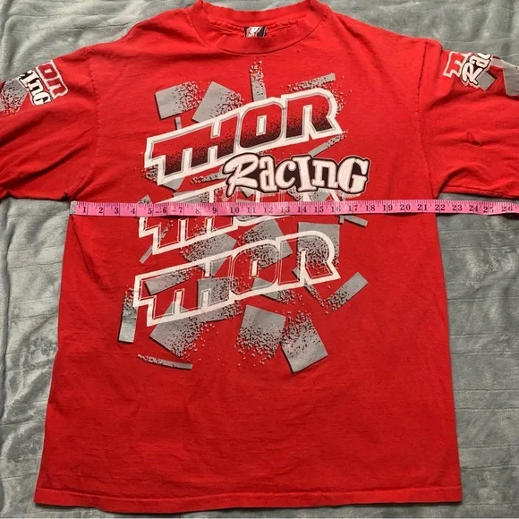 🖤Vintage Thor Racing Red Graphic Ling Sleeve T-shirt - Picture 6 of 10